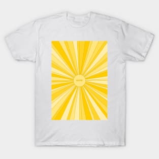 Retro sun with mellow rays in gold and yellow + HOPE T-Shirt